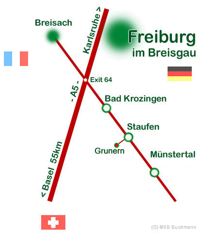 Lage Staufen-Grunern im Breisgau